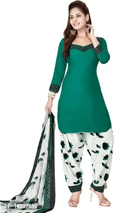 Beautiful Crepe Printed Unstitched Dress Material with Dupatta