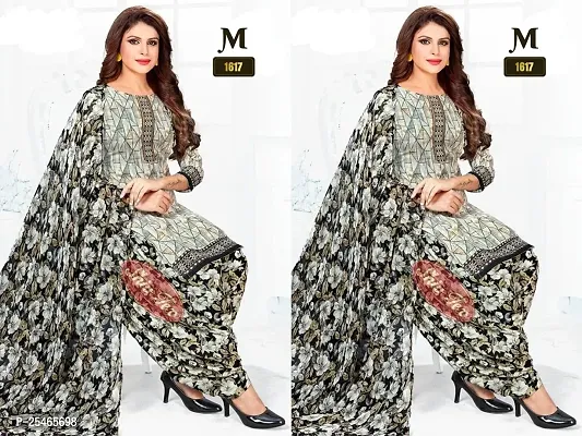 Beautiful Crepe Printed Dress Material with Dupatta Pack Of 2