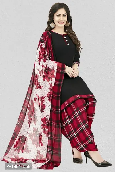 Beautiful Crepe Printed Dress Material with Dupatta