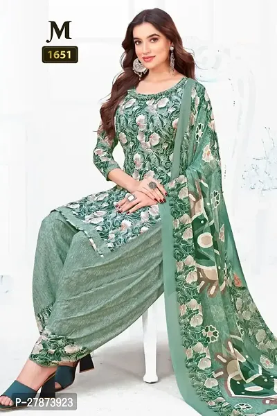 Beautiful Crepe Printed Dress Material with Dupatta