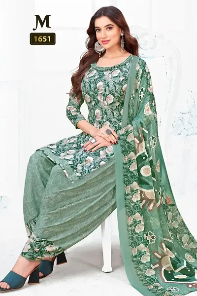 Beautiful Crepe Dress Material with Dupatta