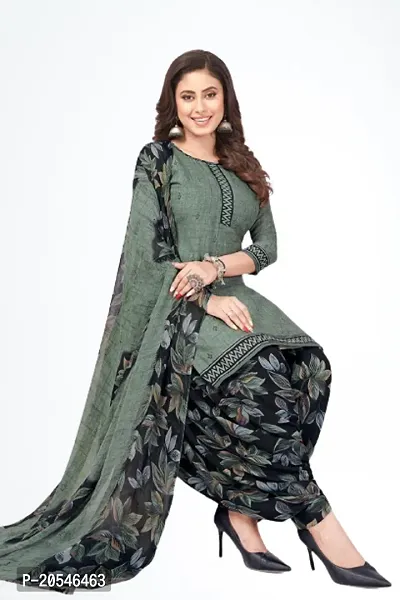 Beautiful Crepe Printed Dress Material with Dupatta-thumb0