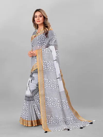 Buy Daily Wear Sky blue Cotton Printed Work Saree Online