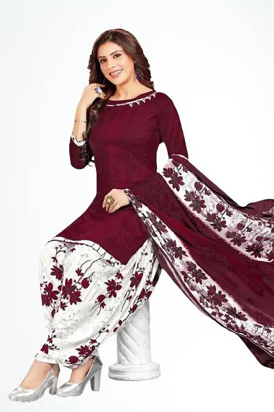 Elegant Synthetic Dress Material with Dupatta For Women