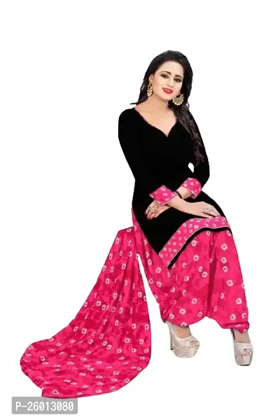 Beautiful Crepe Printed Dress Material with Dupatta-thumb0