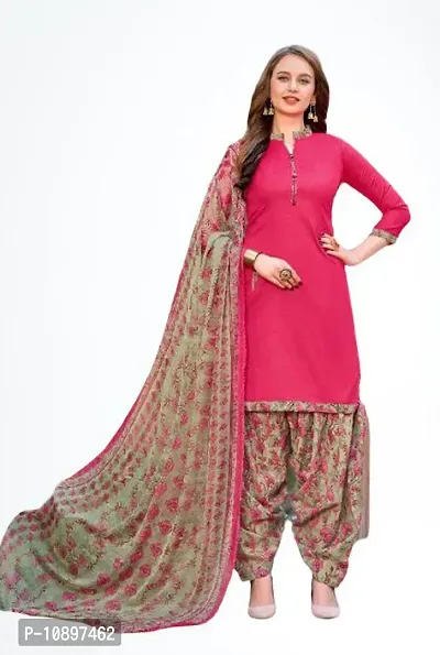 Beautiful Crepe Printed Unstitched Dress Material with Dupatta-thumb0