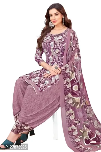 Beautiful Crepe Printed Dress Material with Dupatta-thumb0