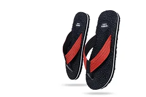 KIXRUN Men Hawai Chappal casual Flipflops Orthotic Comfortable Yoga Mat Sandals Comfortable Walking Chappal Bedroom Slipper Spa Slippers Flip Flops with Indoor  Outdoor Anti Skid Soles (Black, 6)-thumb2