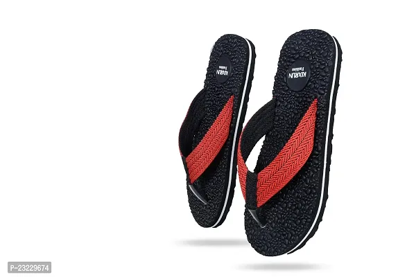 KIXRUN Men Hawai Chappal casual Flipflops Orthotic Comfortable Yoga Mat Sandals Comfortable Walking Chappal Bedroom Slipper Spa Slippers Flip Flops with Indoor  Outdoor Anti Skid Soles (Black, 6)-thumb3