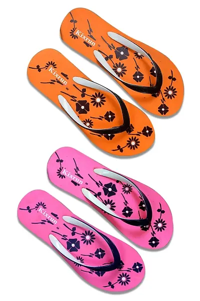 KIXRUN Women and Girls EVA Slippers | Soft Comfortable Slippers | Indoor and Outdoor Flip Flops Extra Soft Ortho Slippers for Women