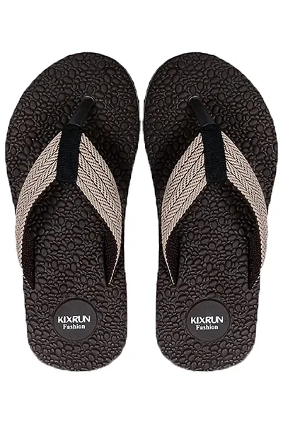 KIXRUN Grey Ortho + Rest Men's Extra Soft Ortho Doctor Slippers for Men | Orthopedic MCR Footwear | Comfortable Flip-Flops for Home Daily use