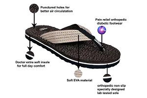 KIXRUN Grey Ortho + Rest Men's Extra Soft Ortho Doctor Slippers for Men | Orthopedic MCR Footwear | Comfortable Flip-Flops for Home Daily use-thumb2