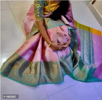 Beautiful Tissue Banarasi Saree with Blouse Piece-thumb0