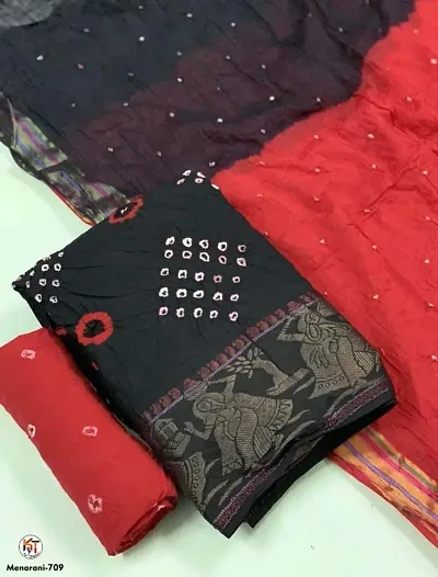 Exclusive Bandhani Cotton Dress Material with Dupatta