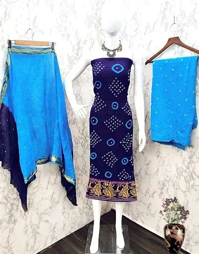 Beautiful Cotton Bandhani Bandhej Printed Dress Material