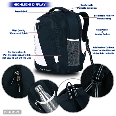 school bag / backpack / college bag / School bag For Men Women Boys Girls/Office School College Teens  Students Bag  Backpack (Black)-thumb2