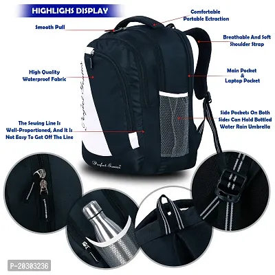 School bag For Men Women Boys Girls/Office School College Teens  Students Bag  Backpack (Black)-thumb2