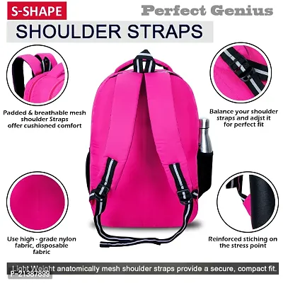 School bag For Men Women Boys Girls/Office School College Teens  Students Bag  Backpack (pink )-thumb5