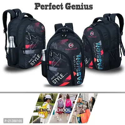 School bag For Men Women Boys Girls/Office School College Teens  Students Bag  Backpack (Black)-thumb4