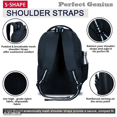 School bag For Men Women Boys Girls/Office School College Teens  Students Bag  Backpack (Black)-thumb3