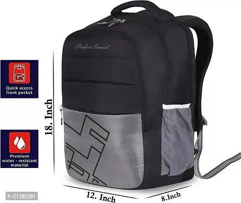 School bag For Men Women Boys Girls/Office School College Teens  Students Bag  Backpack (Black Grey)-thumb2