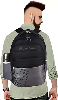 School bag For Men Women Boys Girls/Office School College Teens  Students Bag  Backpack (Black Grey)-thumb3