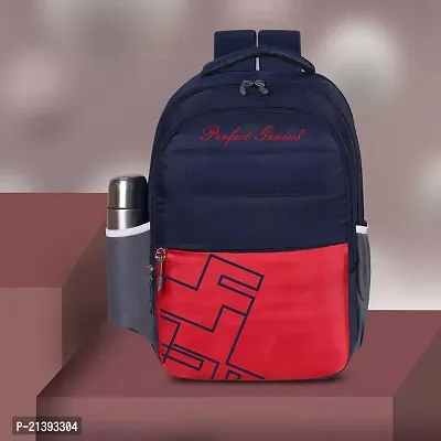 School bag For Men Women Boys Girls/Office School College Teens  Students Bag  Backpack ( Navy Blue Red )-thumb0