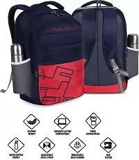 School bag For Men Women Boys Girls/Office School College Teens  Students Bag  Backpack ( Navy Blue Red )-thumb1