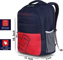 School bag For Men Women Boys Girls/Office School College Teens  Students Bag  Backpack ( Navy Blue Red )-thumb2