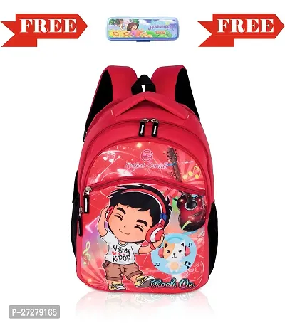 Designer School Bag for Kids, Boys, Girls, Travelling Bag, Picnic Bag, Gift Purpose Multicolor Kids Bags, School Bag, Bags, Kids School Bags, Kids Backpack For 2-8Years with compass ( Red )