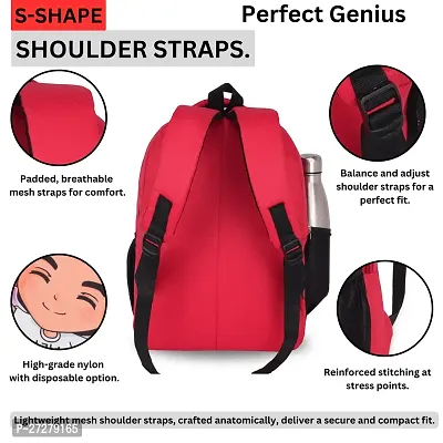 Designer School Bag for Kids, Boys, Girls, Travelling Bag, Picnic Bag, Gift Purpose Multicolor Kids Bags, School Bag, Bags, Kids School Bags, Kids Backpack For 2-8Years with compass ( Red )-thumb3