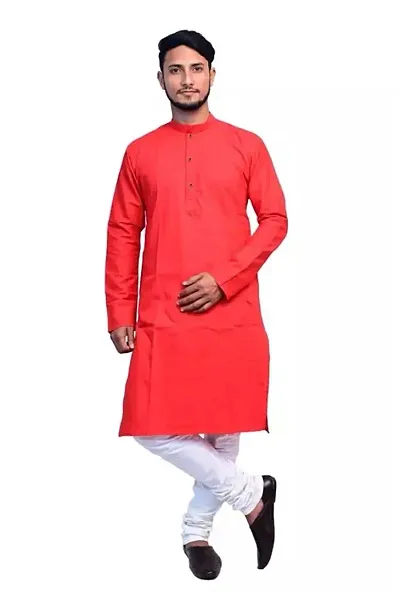 Reliable Solid Calf Length Kurta For Men