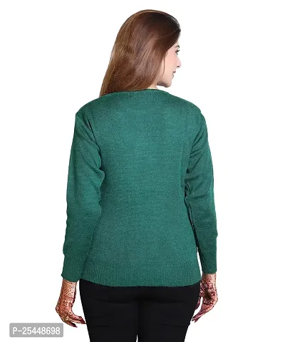 Urban Street Green Round Neck Solid Sweater-thumb4