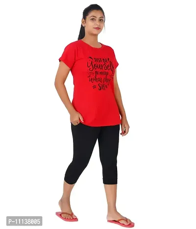 Blacktail Women Tshirt Nightwear(pack1) Large Red-thumb0