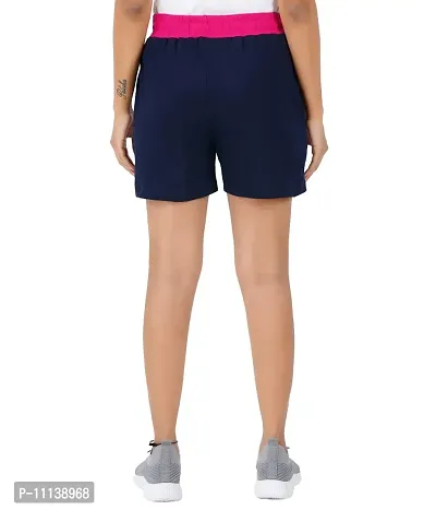 Blacktail Casual Shorts Women | Casual Shorts Women Combo | Regular Shorts for Women | Bermuda for Women | Boxer Shorts Women Pack 2 (Largre, Pink-Navy)-thumb5