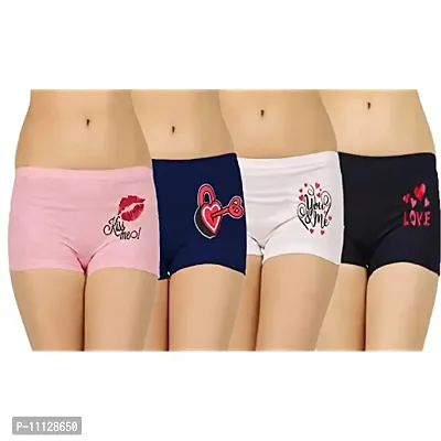 blacktail Ladies Panties,Ladies Panties Combo Pack,Boyshorts Panties for Women Combo Pack,Boyshorts unerwear for womenPackof 4 (100 cm, Multicolor)