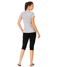 Blacktail Women t Shirts and Shorts Set(m) Grey-thumb1