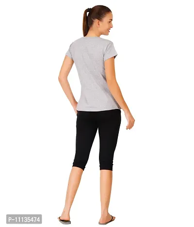 Blacktail Women t Shirts and Shorts Set(m) Grey-thumb2