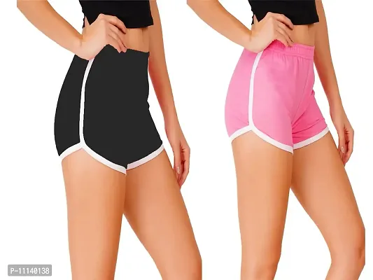 Blacktail Shorts for Women Combo,Women Shorts,Women Shorts Nightwear (L, Sg-Yllw)-thumb0