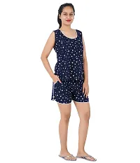 Blacktail Sleepwear Set for Women/Sleepwear for Women Sleeveless/Women Night Suit Set(l) Blue-thumb1