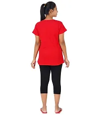 Blacktail Women Tshirt Nightwear(pack1) Large Red-thumb1