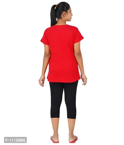 Blacktail Women Tshirt Nightwear(pack1) Large Red-thumb2