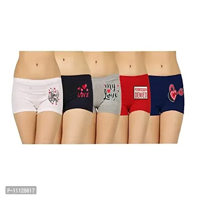 blacktail Ladies Panties,Ladies Panties Combo Pack,Boyshorts Panties for Women Como Pack, boy Shorts underwearfor Women,Boyshorts for Women(Pack of 5) (85 CM, Multicolor)-thumb0