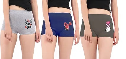 blacktail Briefs for Women Sexy, Women's Boy Shorts/Boxer for Girls/Long Panty/Shot for Girls(Pack of 3)