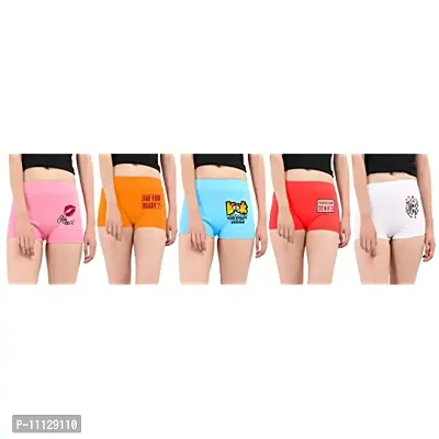 Blacktail Boyshorts Panties for Women Cotton | Women Sexy Panty | Panties Pack of 5 (Multicolor, l)-thumb0