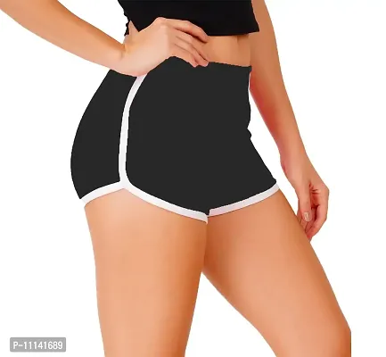 Blacktail Women Shorts/Women Shorts Combo/Women Shorts Nightwear/Shorts for Women (S, Sgrey-BK)-thumb2