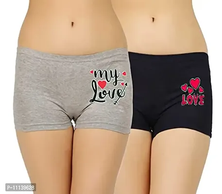 Womens Panties (2XL, Grey Black)