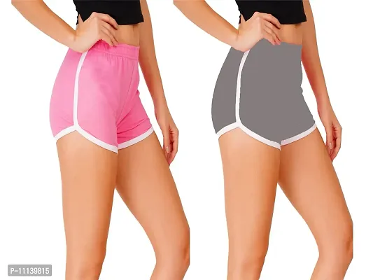 Blacktail Women Shorts/Women Shorts Combo/Women Shorts Nightwear/Shorts for Women (M, PK-Sgrey)