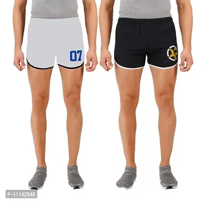 Blacktail Shorts-for-Men_Gry&BLK1_XL Multicolour