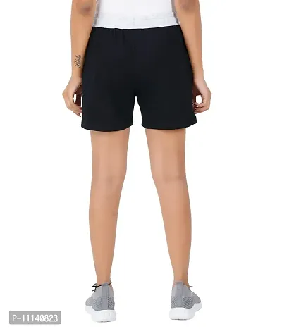 Blacktail Casual Shorts Women | Casual Shorts Women Combo | Regular Shorts for Women | Bermuda for Women | Boxer Shorts Women Pack 2 (XLarge, Blk)-thumb2